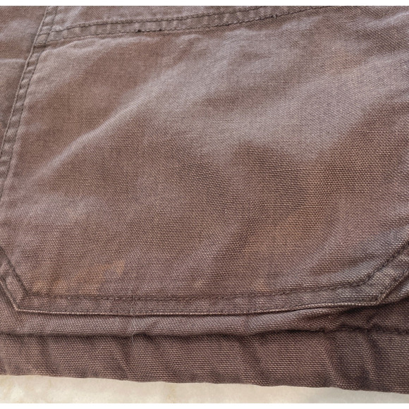 Vtg Structure Men's Chore Jacket Sz M Leather Collar Sherpa Lined Work Barn Farm - Picture 16 of 16